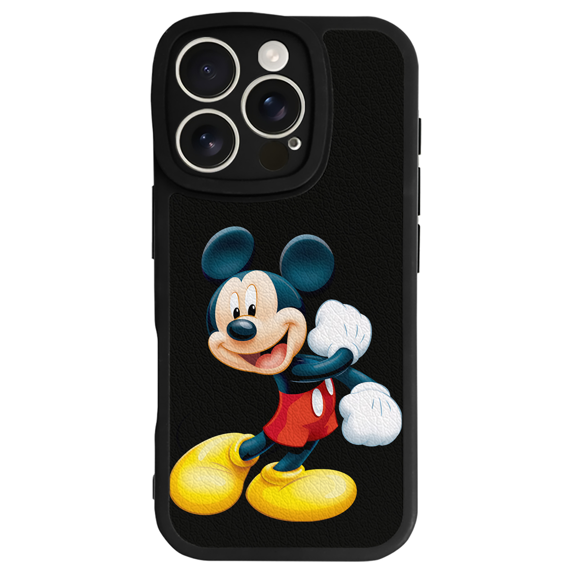 （画像用） ミッキーマウス Mickey Mouse 【iPhone 16シリーズ対応】シリコンスマホケース（レザー調） 材質：シリコン